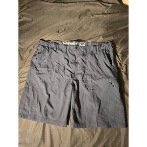 Wrangler BIg & Tall Mens Gray Cargo Shorts Lightweight Some Elastic Waist 48